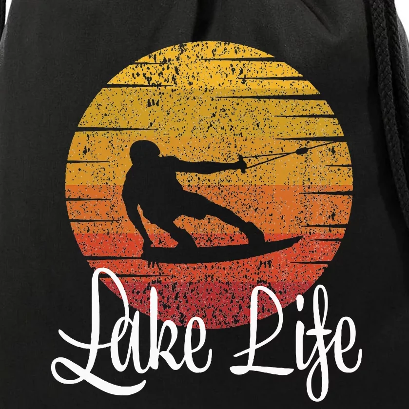 Lake Life Wakeboard Gift Wakeboarding Wakeboarder Drawstring Bag