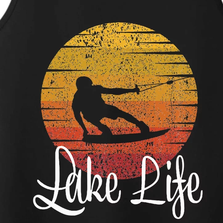 Lake Life Wakeboard Gift Wakeboarding Wakeboarder Performance Tank