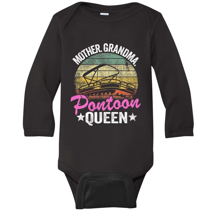 Lake Life Women Mom Mother Grandma Pontoon Baby Long Sleeve Bodysuit