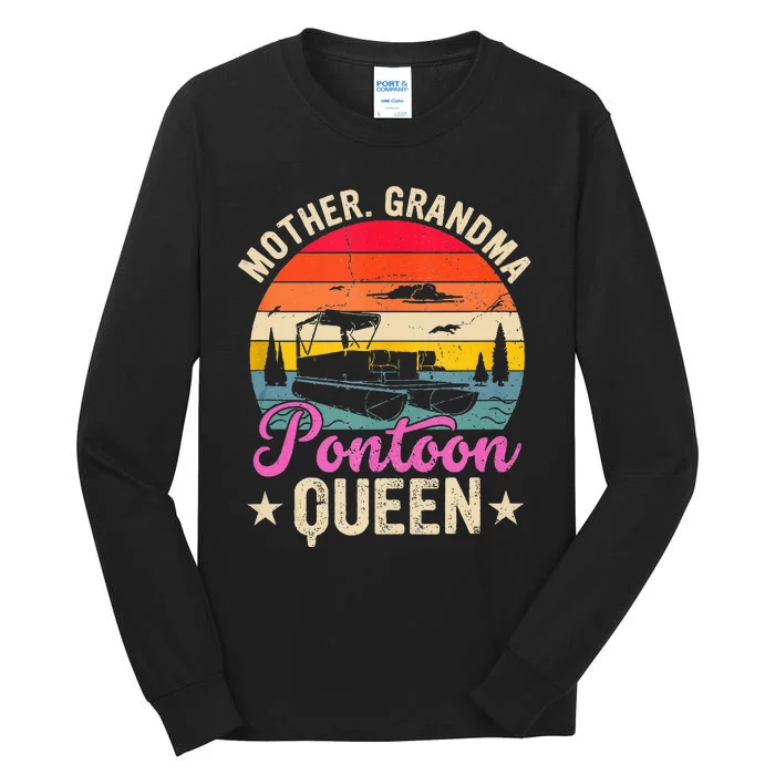 Lake Life Women Mom Mother Grandma Pontoon Queen Tall Long Sleeve T-Shirt