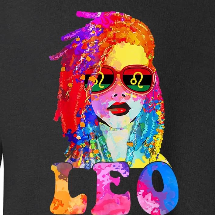 Leo LocD Woman Black Queen Art Zodiac Birthday Toddler Sweatshirt