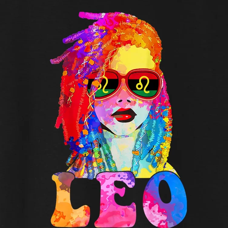 Leo LocD Woman Black Queen Art Zodiac Birthday Women's Crop Top Tee