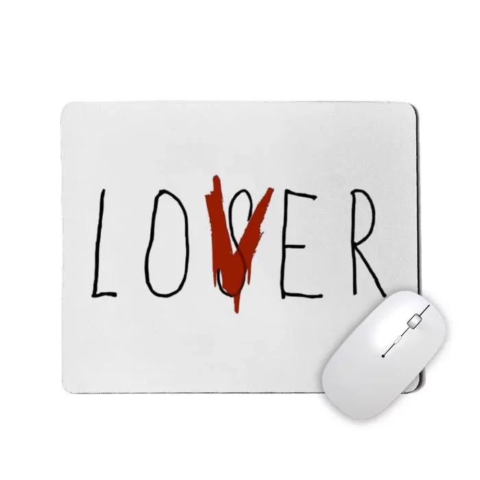 Loser Lover White Design Mousepad