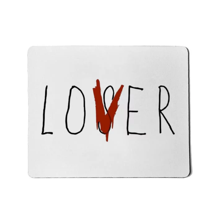 Loser Lover White Design Mousepad