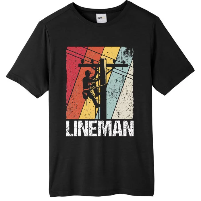 Lineman Line Worker Utility Pole Lineman Gift ChromaSoft Performance T-Shirt