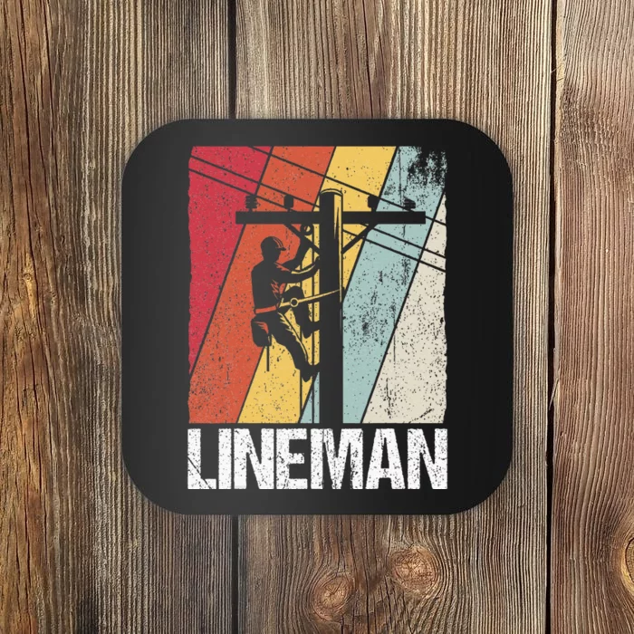 Lineman Line Worker Utility Pole Lineman Gift Coaster