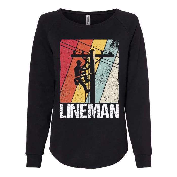 Lineman Line Worker Utility Pole Lineman Gift Womens California Wash Sweatshirt