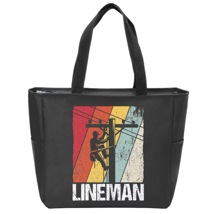 Lineman Line Worker Utility Pole Lineman Gift Zip Tote Bag