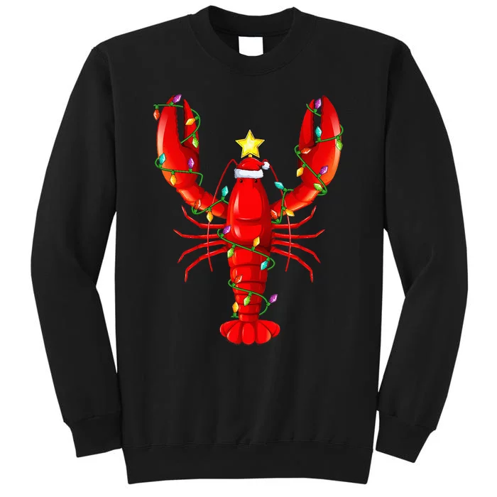 Lobster Lighting Xmas Tree Matching Lobster Christmas Sweatshirt