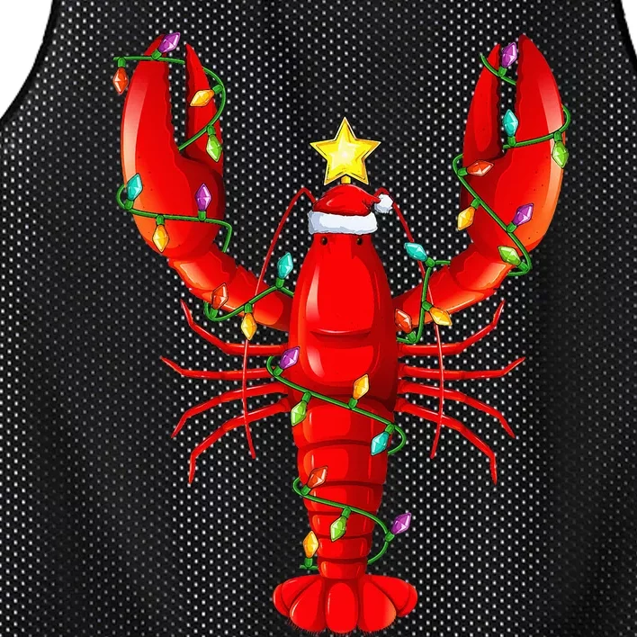 Lobster Lighting Xmas Tree Matching Lobster Christmas Mesh Reversible Basketball Jersey Tank