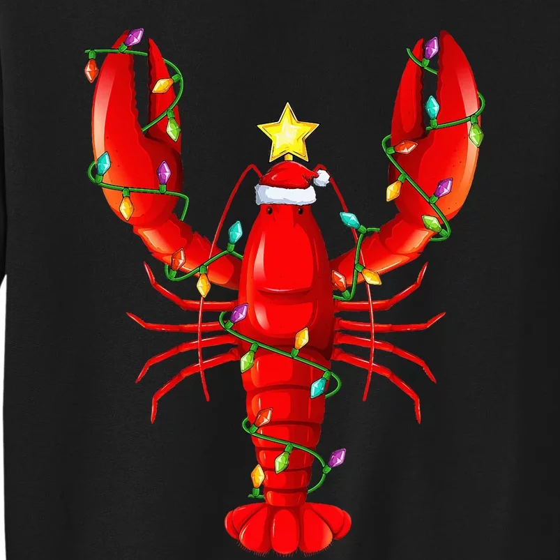 Lobster Lighting Xmas Tree Matching Lobster Christmas Tall Sweatshirt