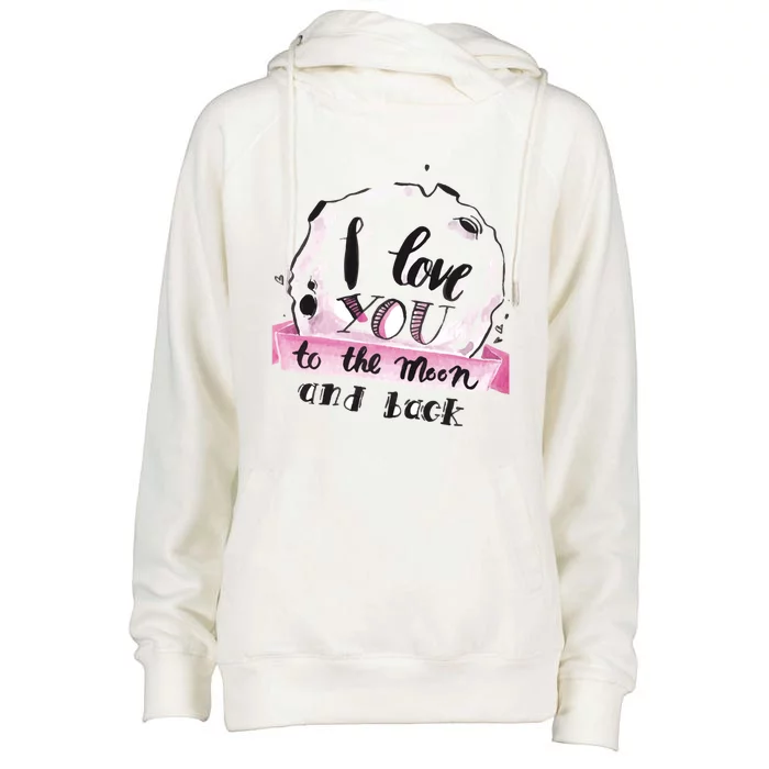 L Love Yoy To The Moon And Back Funny Memories Relationship Gift Womens Funnel Neck Pullover Hood