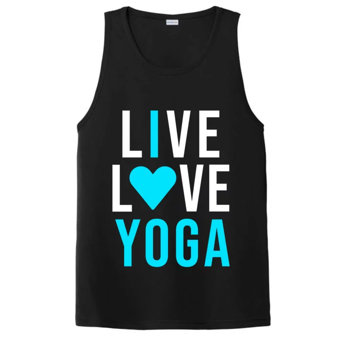 Live Love Yoga Gift I Love Yoga Blue Namaste Gift Performance Tank