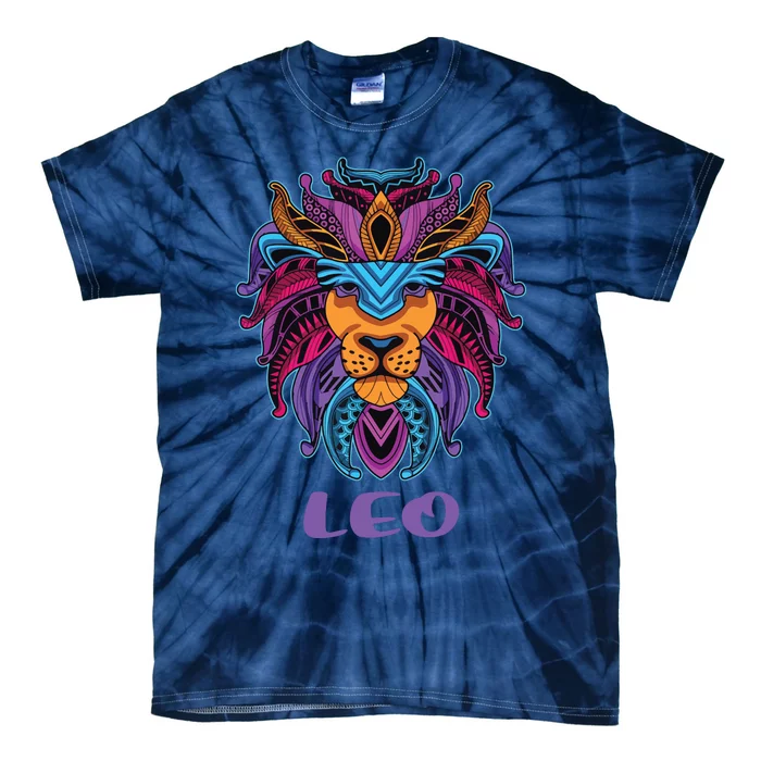 Leo Lion Zodiac Symbol Horoscope Astrology Birthday Gift Tie-Dye T-Shirt