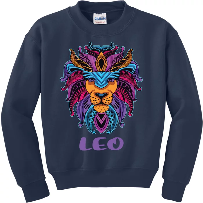 Leo Lion Zodiac Symbol Horoscope Astrology Birthday Gift Kids Sweatshirt