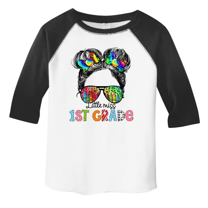 Little Miss 1st Grade Shirt Gift For 1st Grade Cute Girls Back To School Toddler Fine Jersey T-Shirt