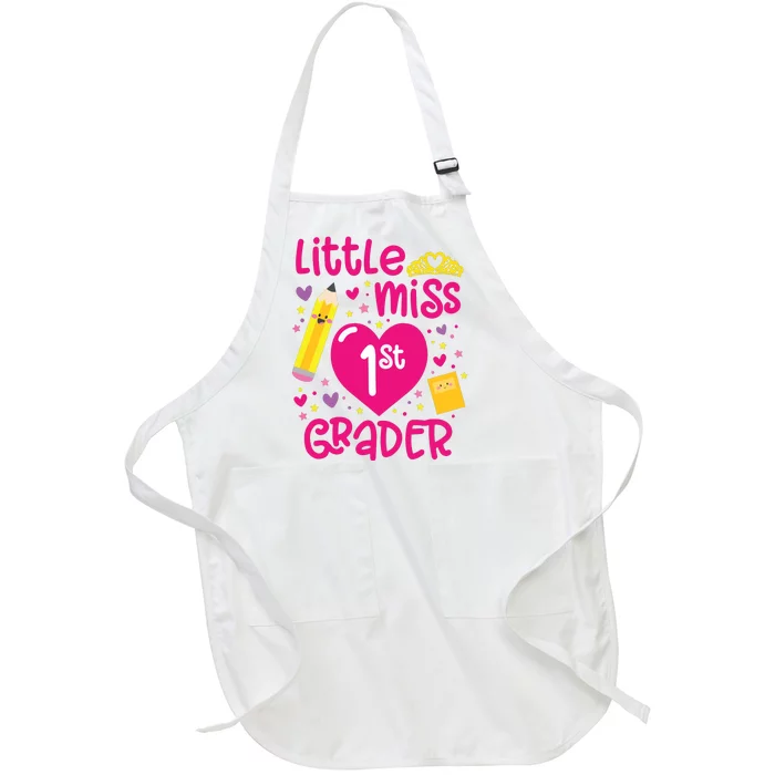 Little Miss 1st Grader 1st Grade Girl First Day Of School Full-Length Apron With Pocket