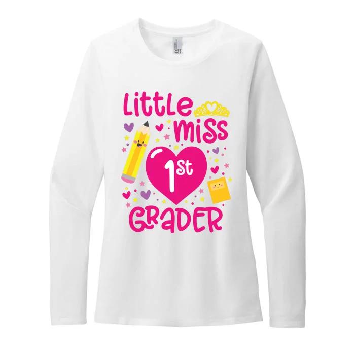 Little Miss 1st Grader 1st Grade Girl First Day Of School Womens CVC Long Sleeve Shirt