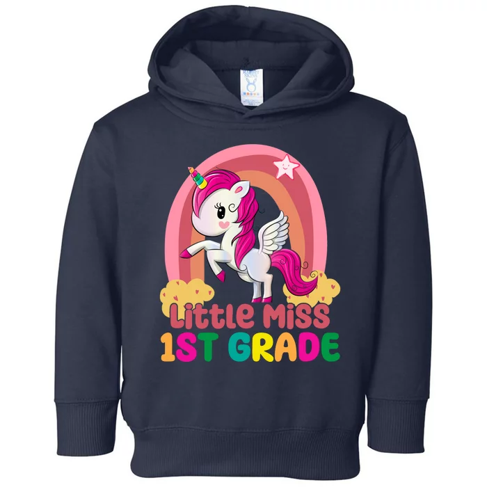 Little Miss 1st Grade Rainbow Unicorn Toddler Hoodie