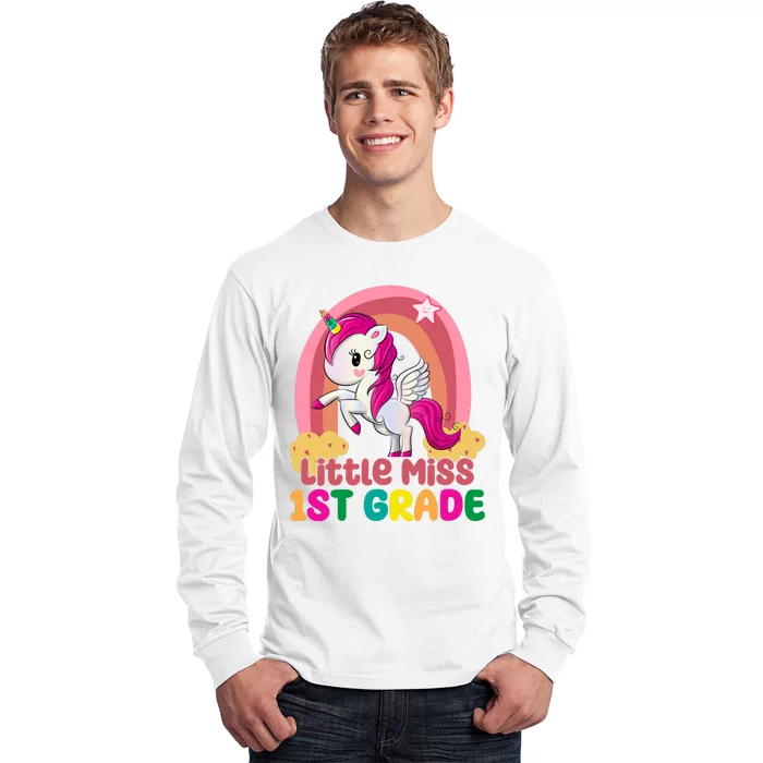 Little Miss 1st Grade Rainbow Unicorn Long Sleeve Shirt