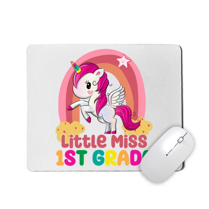 Little Miss 1st Grade Rainbow Unicorn Mousepad