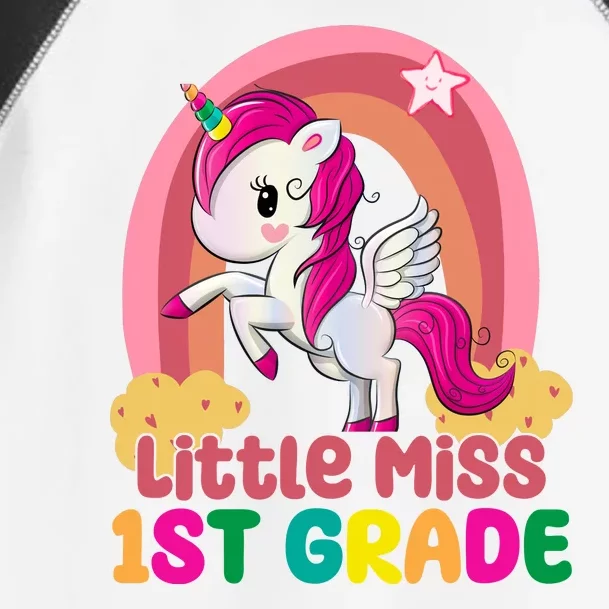 Little Miss 1st Grade Rainbow Unicorn Toddler Fine Jersey T-Shirt