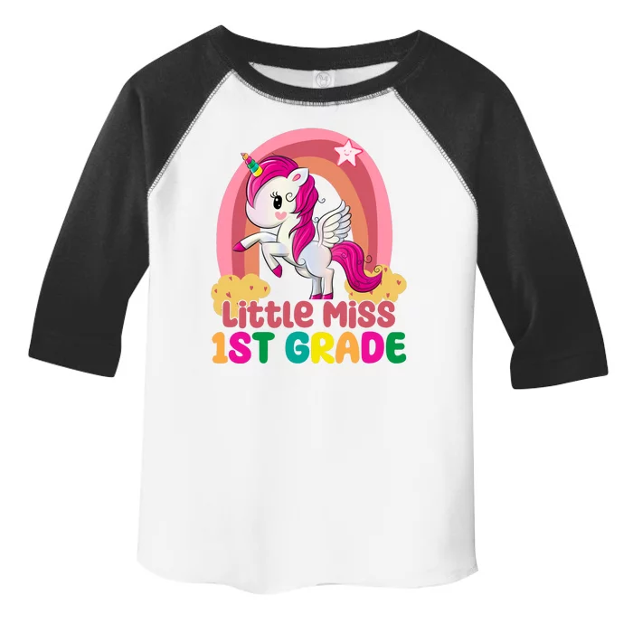 Little Miss 1st Grade Rainbow Unicorn Toddler Fine Jersey T-Shirt