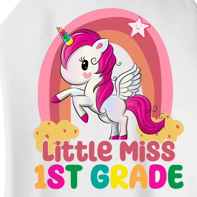 Little Miss 1st Grade Rainbow Unicorn Women’s Perfect Tri Rocker Tank