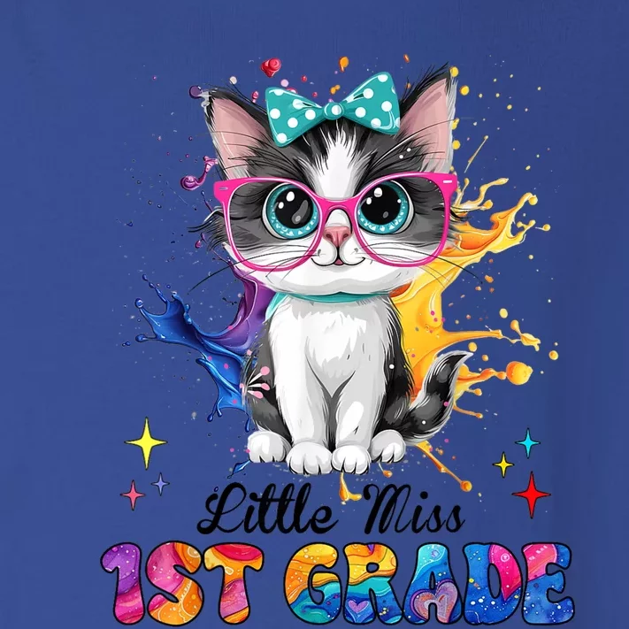 Little Miss 1st Grade Kitten Back To School Cat Toddler Long Sleeve Shirt