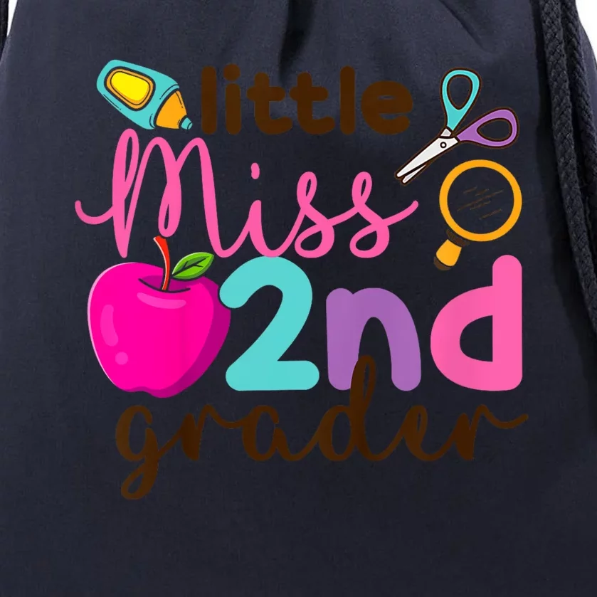 Little Miss 2nd Grade First Day Of Second Grade Cute Drawstring Bag