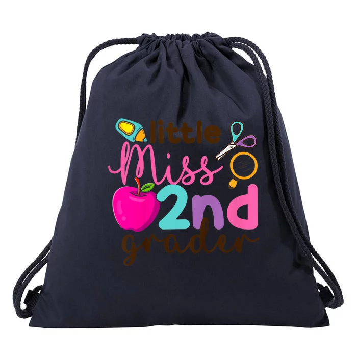 Little Miss 2nd Grade First Day Of Second Grade Cute Drawstring Bag