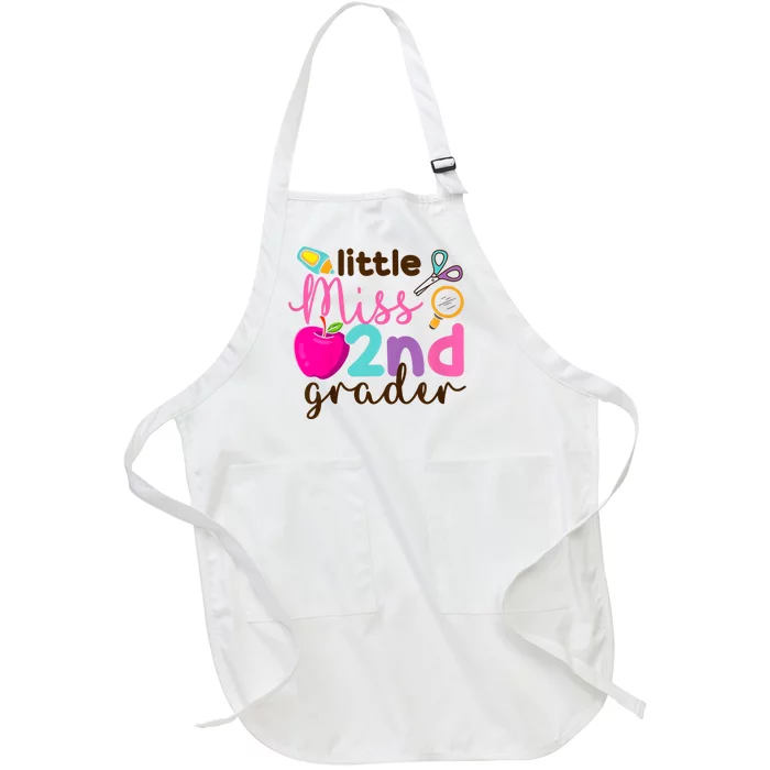 Little Miss 2nd Grade First Day Of Second Grade Cute Full-Length Apron With Pocket