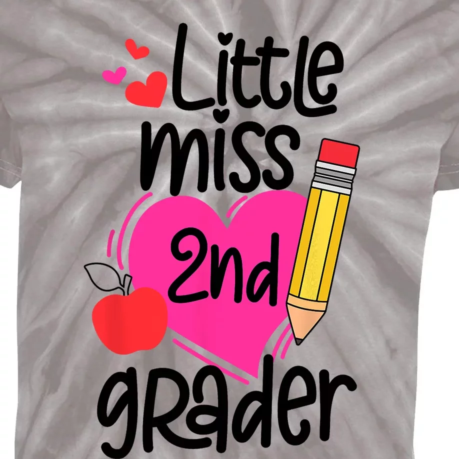 Little Miss 2nd Grader First Day Of Second Grade Girl Kids Tie-Dye T-Shirt