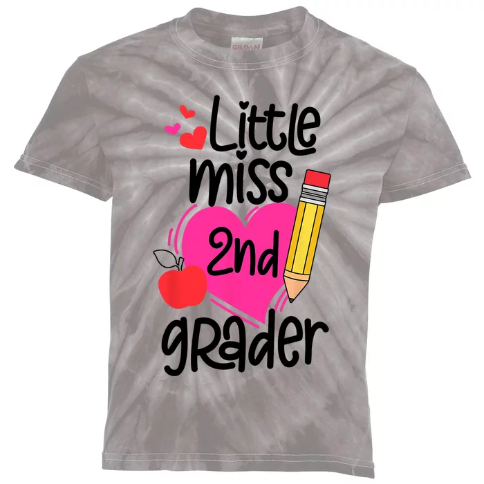 Little Miss 2nd Grader First Day Of Second Grade Girl Kids Tie-Dye T-Shirt