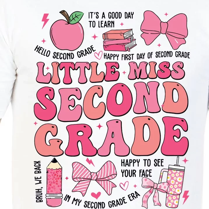 Little Miss 2nd Grade Girl Coquette Bow Back To School Comfort Colors T-Shirt