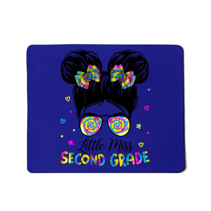 Little Miss 2Nd Grade Messy Bun Tie Dye Second Grade Gift Mousepad