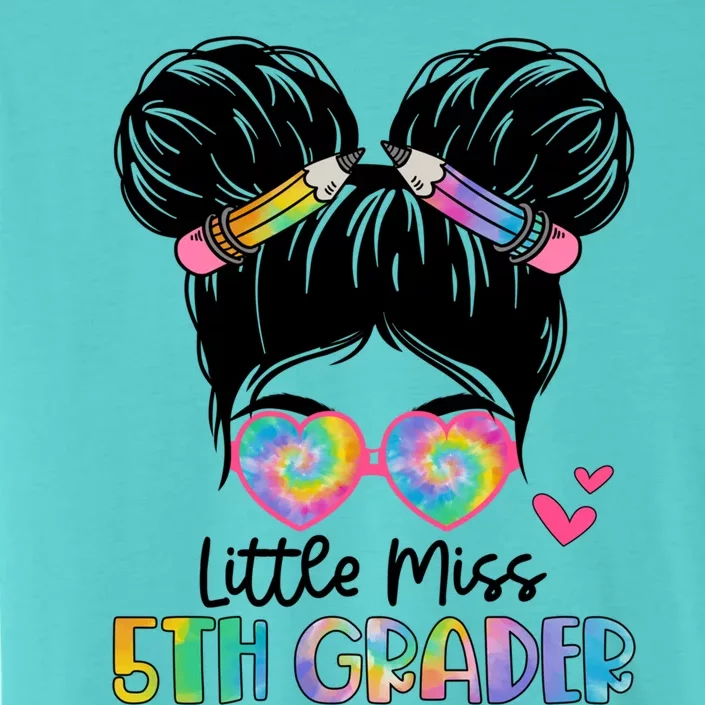 Little Miss 2Nd Grader Messy Bun Tie Dye Second Grade Gift ChromaSoft Performance T-Shirt