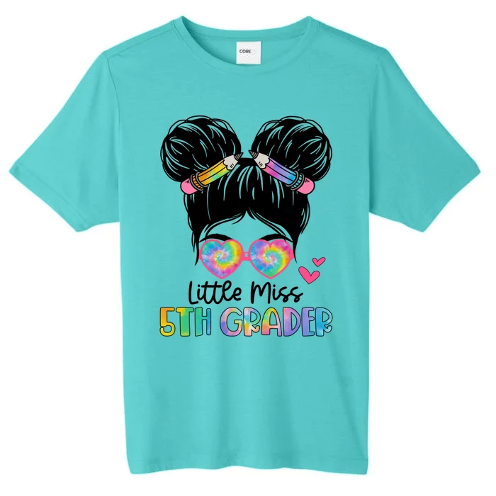 Little Miss 2Nd Grader Messy Bun Tie Dye Second Grade Gift ChromaSoft Performance T-Shirt