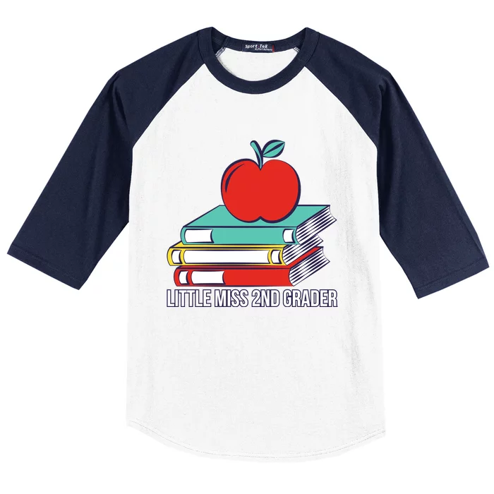 Little Miss 2nd Grader First Day Of Second Grade Baseball Sleeve Shirt