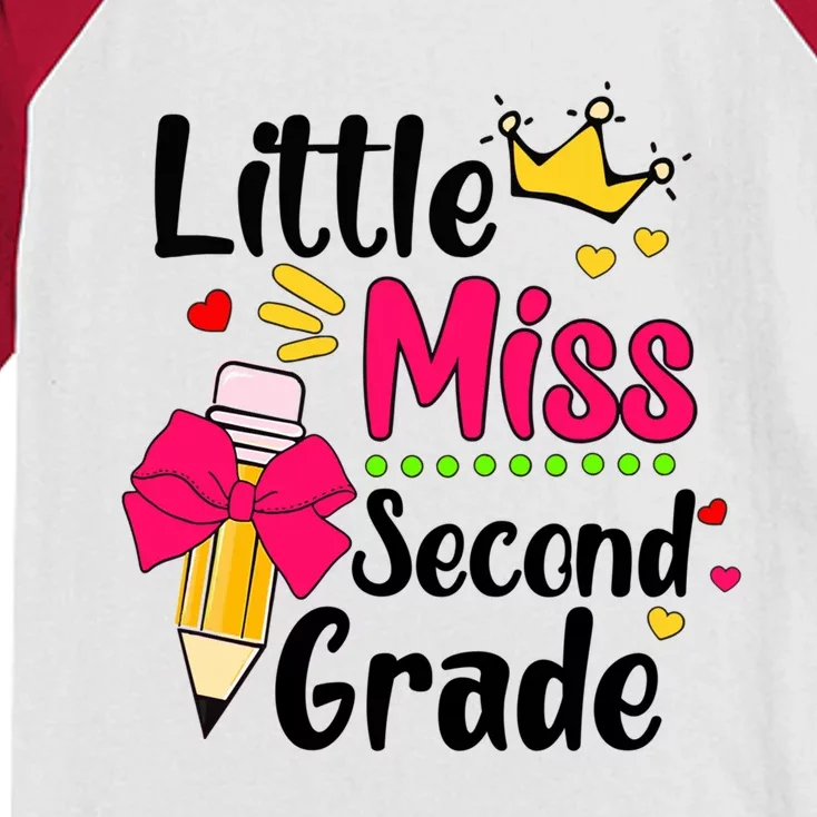 Little Miss 2Nd Grader First Day Of Hello Second Grade Cool Gift Kids Colorblock Raglan Jersey