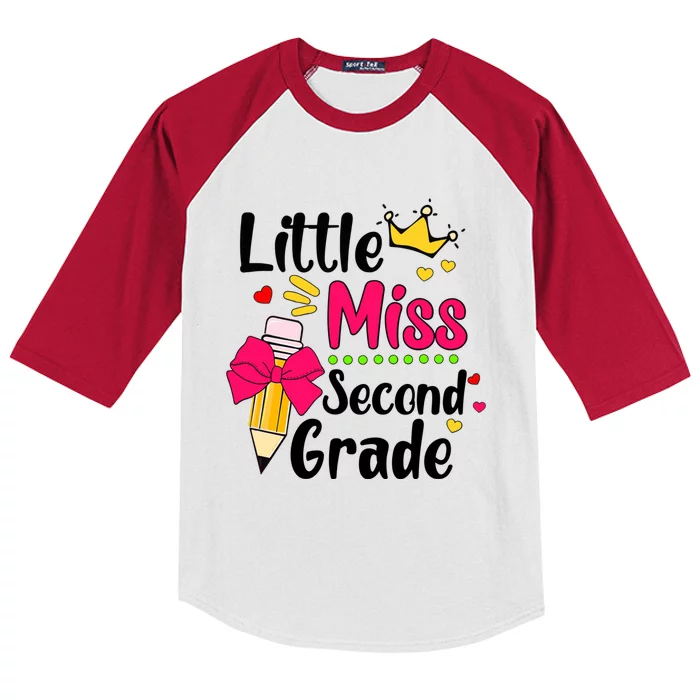 Little Miss 2Nd Grader First Day Of Hello Second Grade Cool Gift Kids Colorblock Raglan Jersey