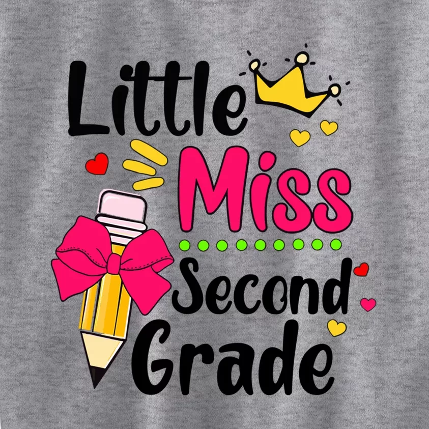 Little Miss 2Nd Grader First Day Of Hello Second Grade Cool Gift Kids Sweatshirt