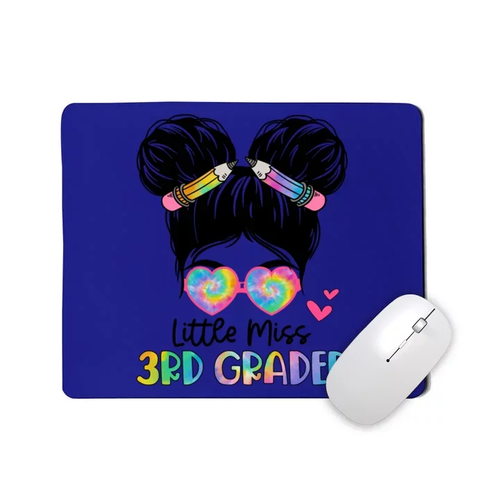 Little Miss 4Th Grader Messy Bun Tie Dye Fourth Grade Great Gift Mousepad