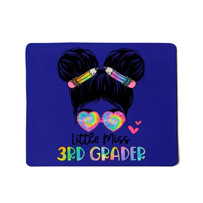 Little Miss 4Th Grader Messy Bun Tie Dye Fourth Grade Great Gift Mousepad