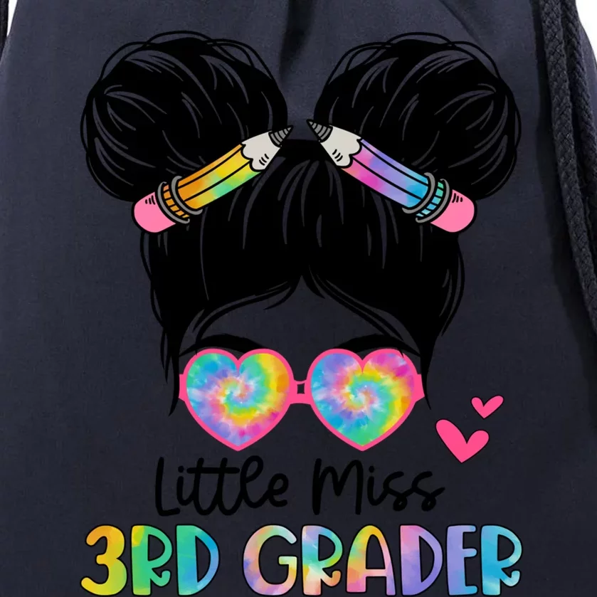 Little Miss 4Th Grader Messy Bun Tie Dye Fourth Grade Great Gift Drawstring Bag