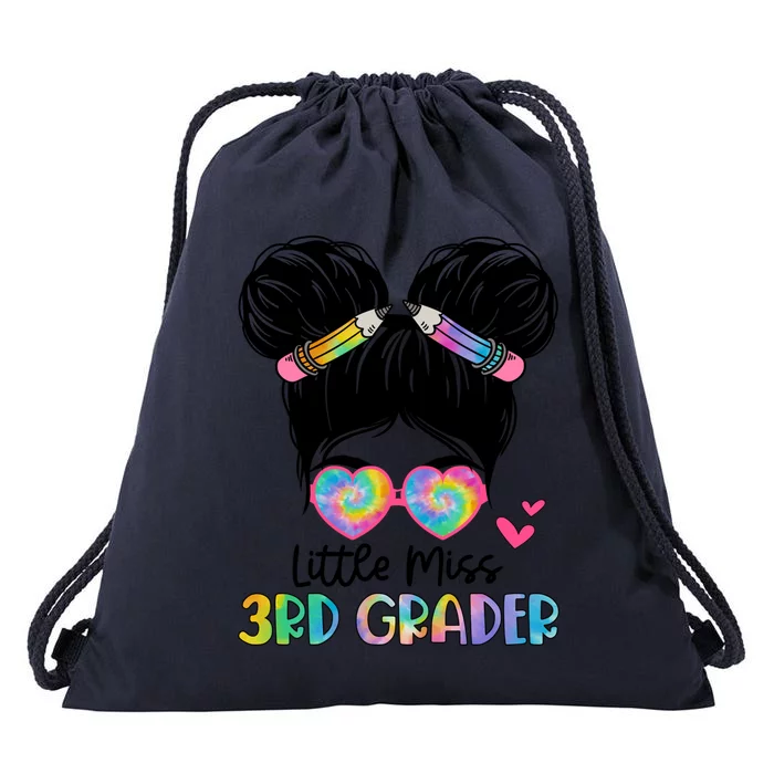 Little Miss 4Th Grader Messy Bun Tie Dye Fourth Grade Great Gift Drawstring Bag