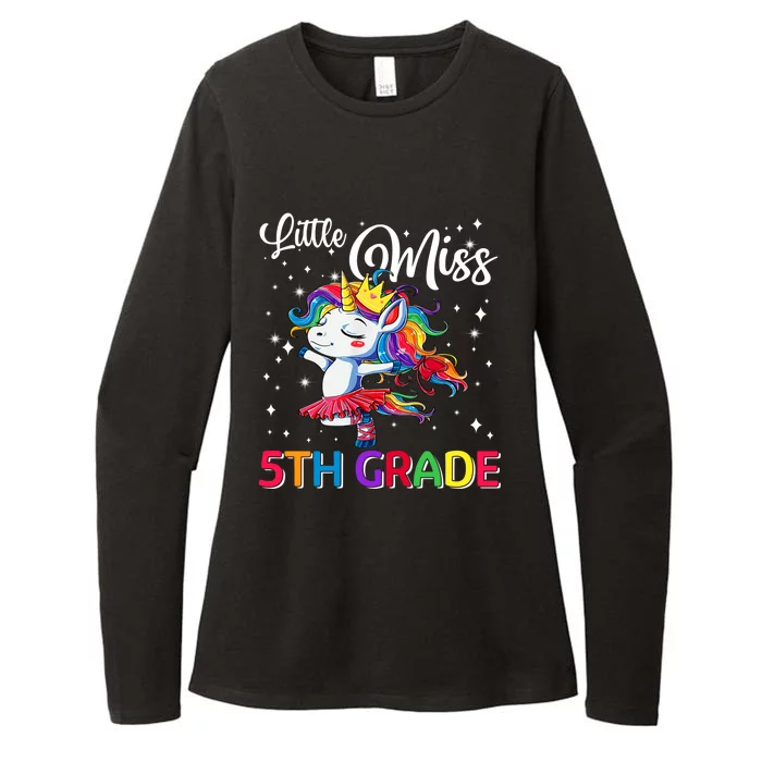 Little Miss 5Th Grade Unicorn Magical First Day Of School Cute Gift Womens CVC Long Sleeve Shirt