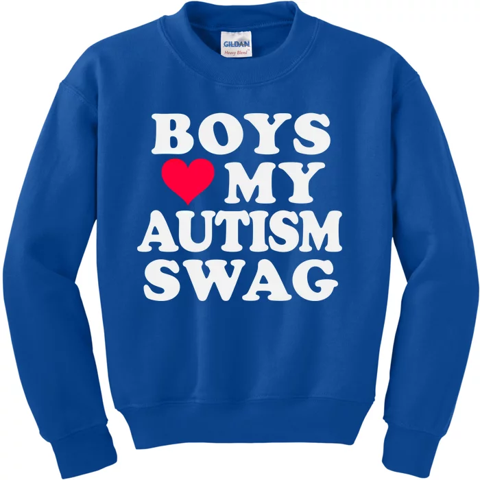 Love My Autism Swag Funny Autistic Awareness Idea Great Gift Kids Sweatshirt