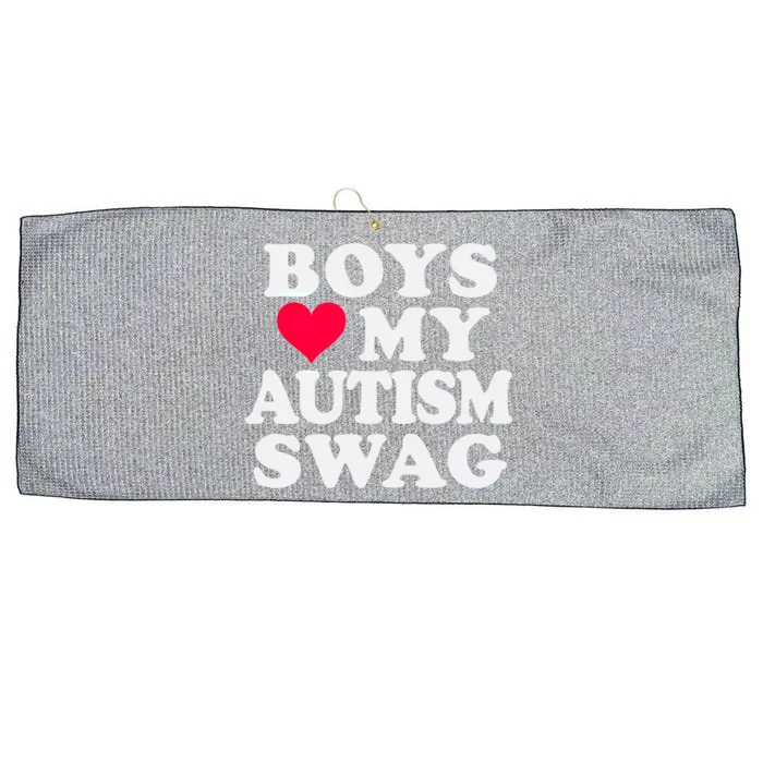 Love My Autism Swag Funny Autistic Awareness Idea Great Gift Large Microfiber Waffle Golf Towel