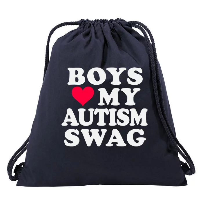 Love My Autism Swag Funny Autistic Awareness Idea Great Gift Drawstring Bag